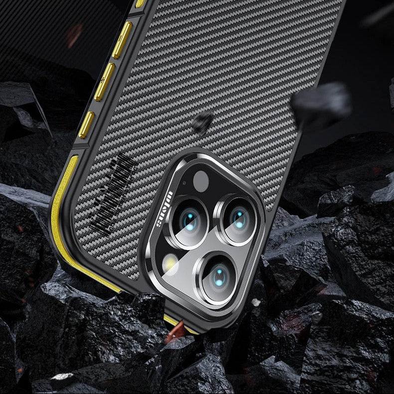 Premium iPhone Case 600D Kevlar Aramid Fiber — MagSafe Magnetic Wireless Charging Compatible Cover, Ultra-Slim Shockproof Anti-Fingerprint Scratch-Resistant Design