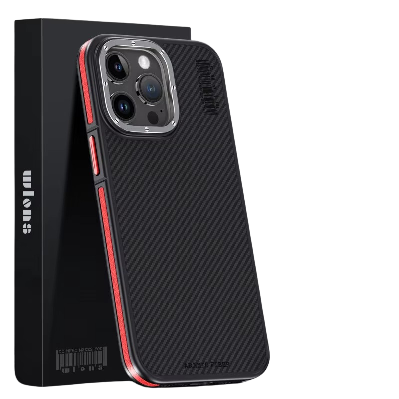 Premium iPhone Case 600D Kevlar Aramid Fiber — MagSafe Magnetic Wireless Charging Compatible Cover, Ultra-Slim Shockproof Anti-Fingerprint Scratch-Resistant Design