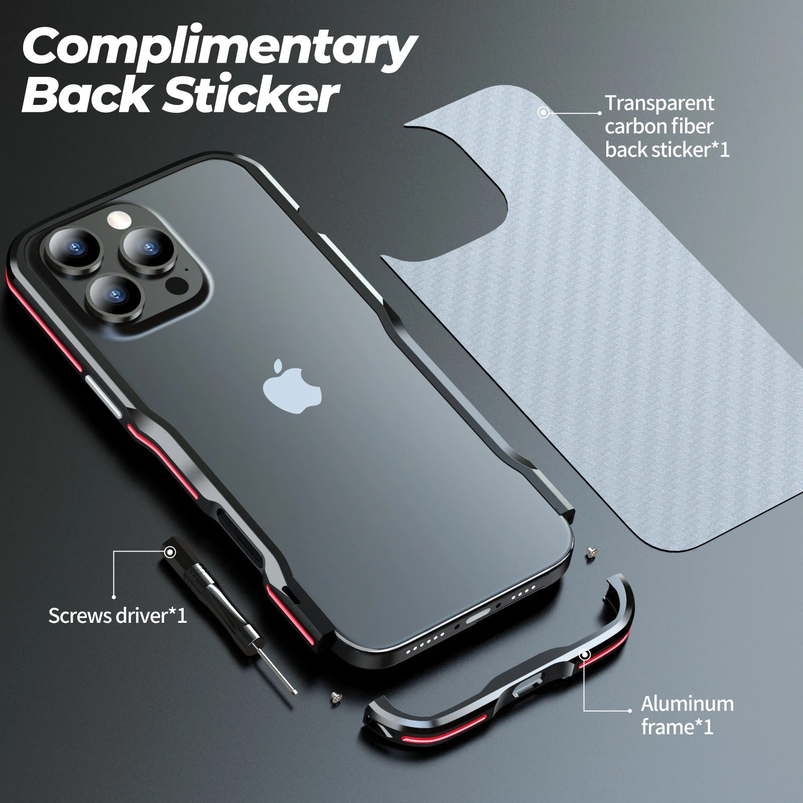 Premium iPhone Case Aluminum Bumper Frame — Metal Lens Protection, Shockproof Durable Phone Shell, Slim Non-Slip Scratch-Resistant Design