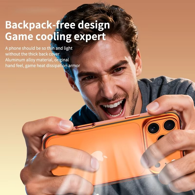 Premium iPhone Case Aluminum Metal Bumper with Silicone Frame — Hybrid Design, Camera Lens Protection, Shockproof Cover, Better Heat Dissipation, Scratch-Resistant