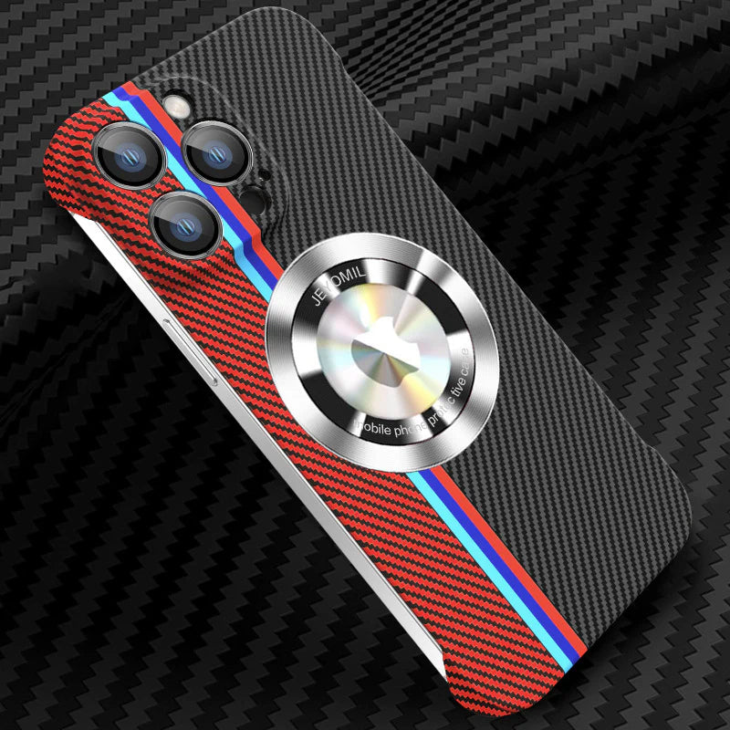 Premium iPhone Case MagSafe Compatible Carbon Fiber Cover — Frameless Thin Hard PC Design, Magnetic Wireless Charging, Matte Cooling Shockproof Protection
