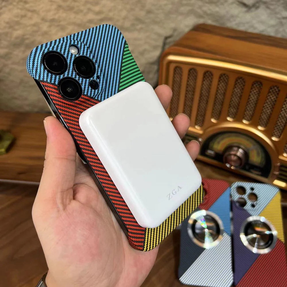 Premium iPhone Case MagSafe Compatible Carbon Fiber Cover — Frameless Thin Hard PC Design, Magnetic Wireless Charging, Matte Cooling Shockproof Protection