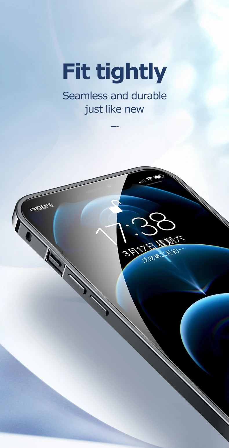 Premium iPhone Case Magnetic Aluminum Alloy Frame — Frosted PC Back Cover, Slim Shockproof Protective Shell, Lightweight Scratch-Resistant Metal Design