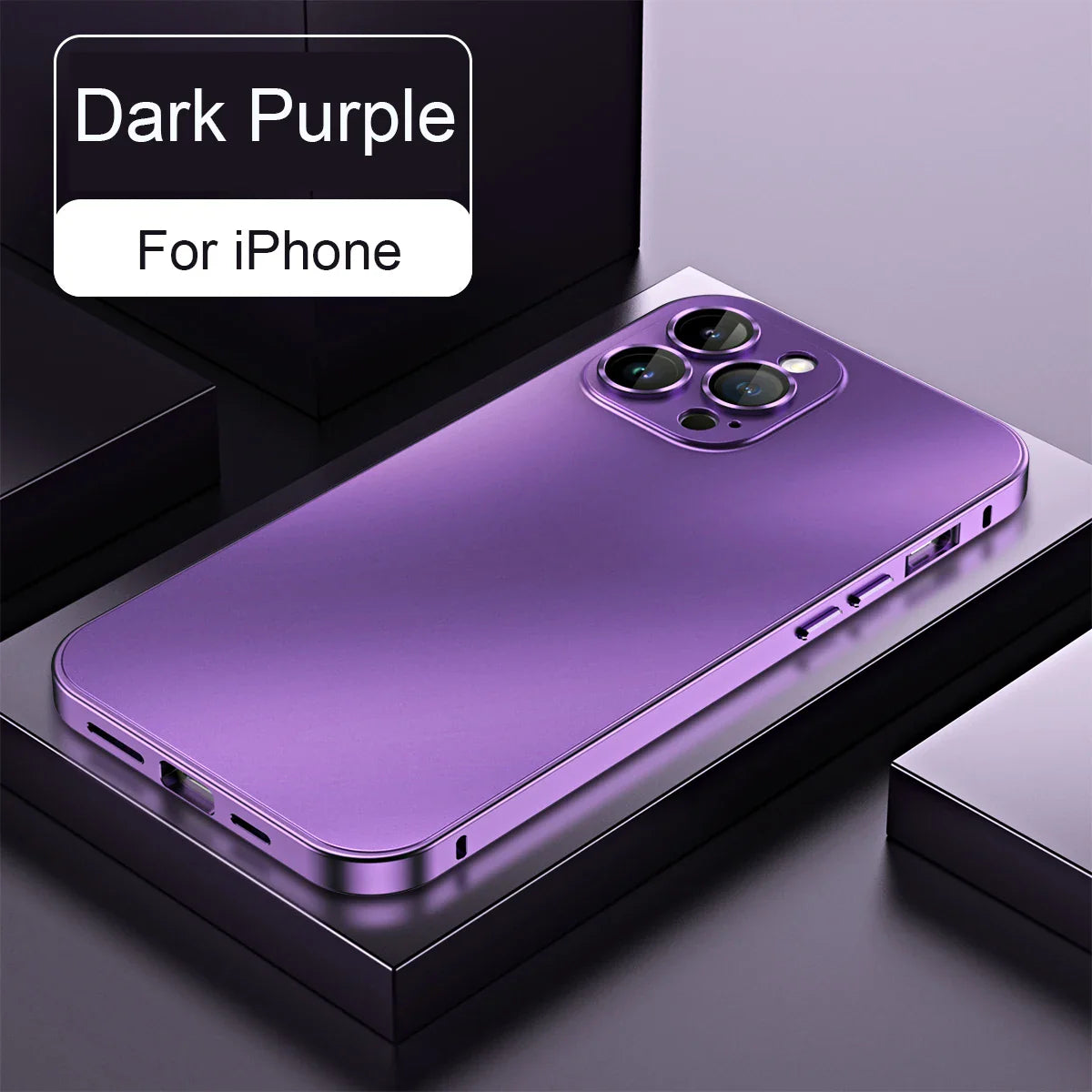 Premium iPhone Case Magnetic Aluminum Alloy Frame — Frosted PC Back Cover, Slim Shockproof Protective Shell, Lightweight Scratch-Resistant Metal Design