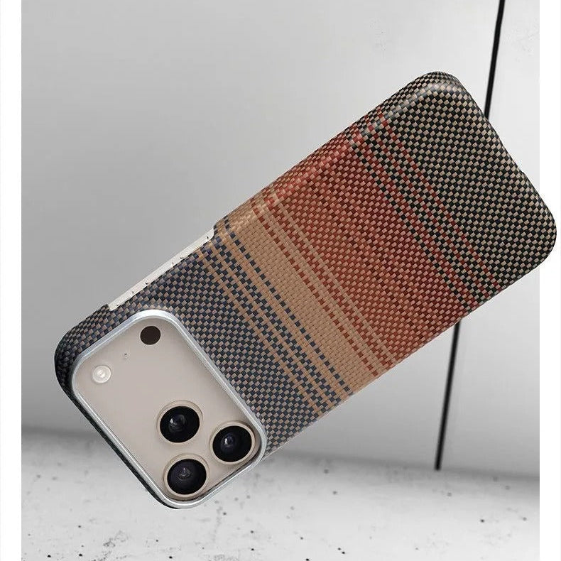 Premium iPhone Case — 100% Kevlar Aramid Carbon Fiber MagSafe Cover with Ultra-Thin Full-Coverage Protection, Matte Anti-Scratch Finish & Raised Screen/Lens Guards
