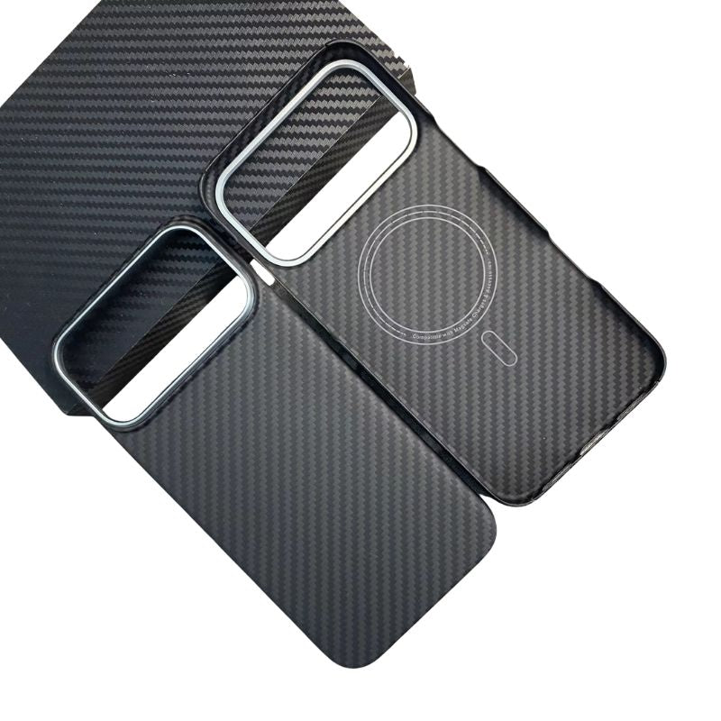 Premium iPhone Case — 100% Kevlar Aramid Carbon Fiber MagSafe Cover with Ultra-Thin Full-Coverage Protection, Matte Anti-Scratch Finish & Raised Screen/Lens Guards