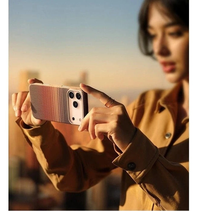 Premium iPhone Case — 100% Kevlar Aramid Carbon Fiber MagSafe Cover with Ultra-Thin Full-Coverage Protection, Matte Anti-Scratch Finish & Raised Screen/Lens Guards