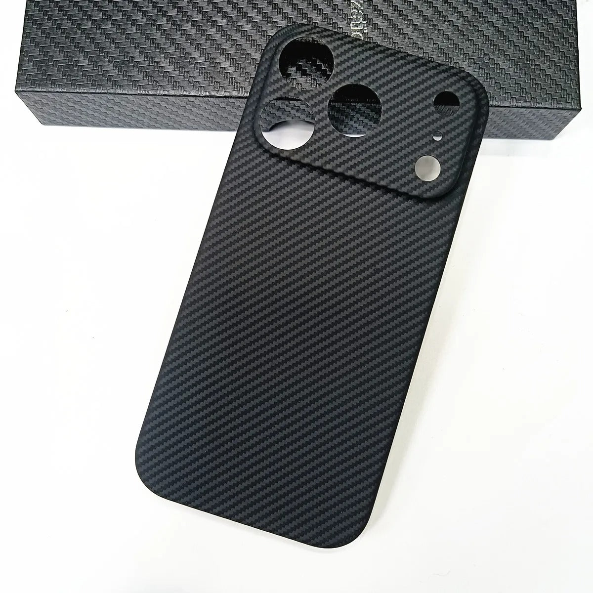 Premium iPhone Case — 1500D Aramid Carbon Fiber Ultra-Thin Hard Armor Cover with Shockproof Lightweight Anti-Fingerprint Full-Coverage Design