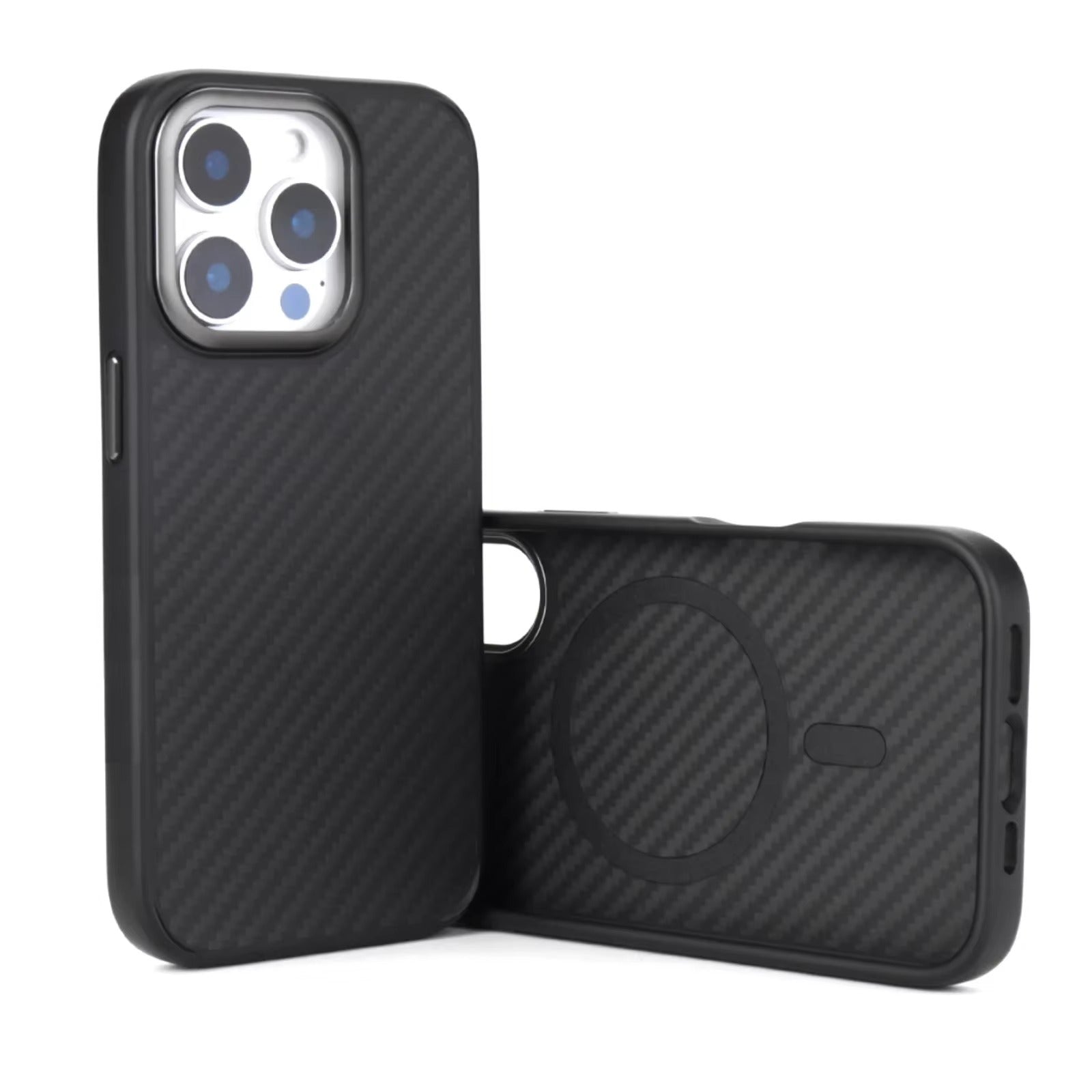 Premium iPhone Case — 1500D Aviation Carbon Fiber MagSafe Cover with Shockproof TPU Shell, Ultra-Lightweight High-Strength Protection