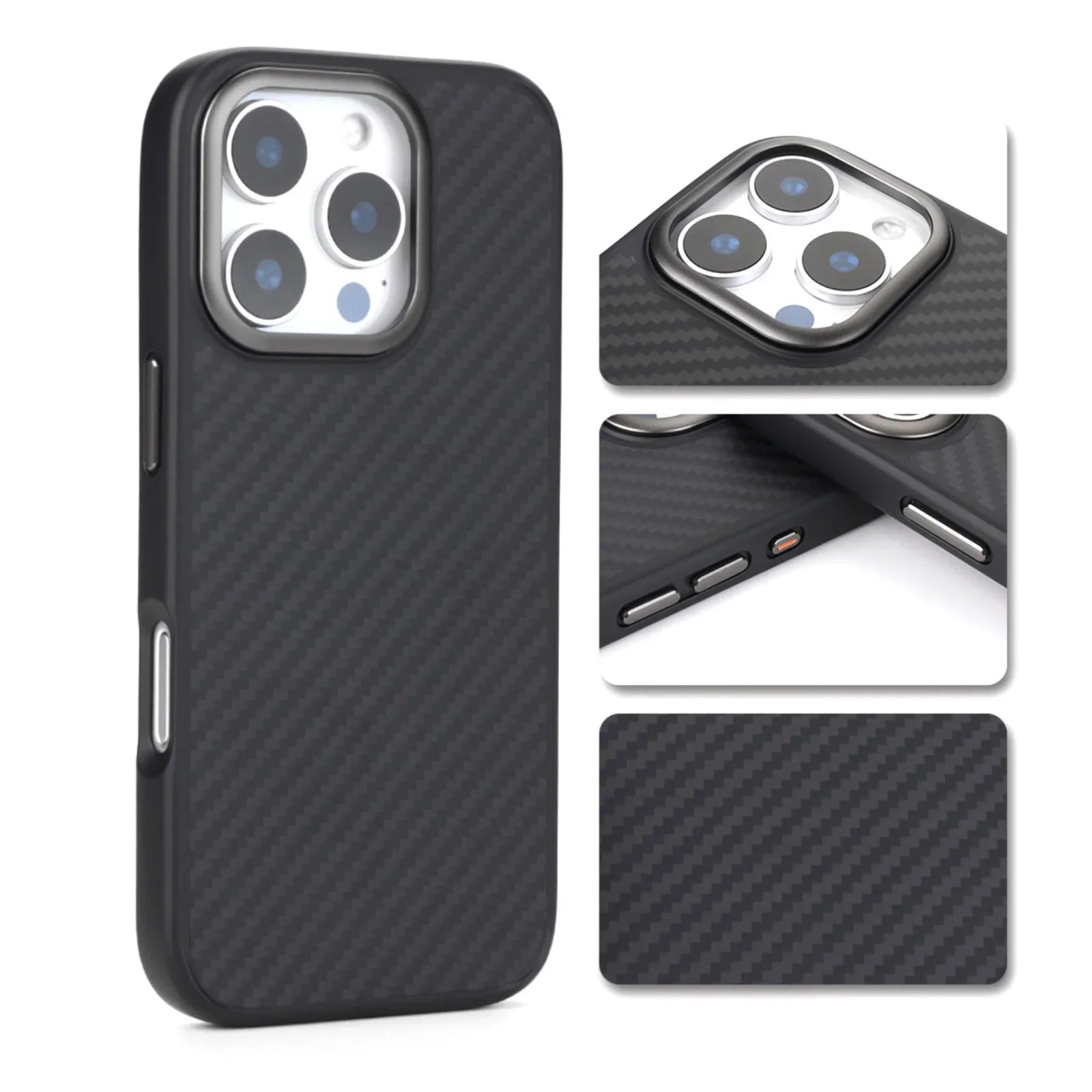 Premium iPhone Case — 1500D Aviation Carbon Fiber MagSafe Cover with Shockproof TPU Shell, Ultra-Lightweight High-Strength Protection