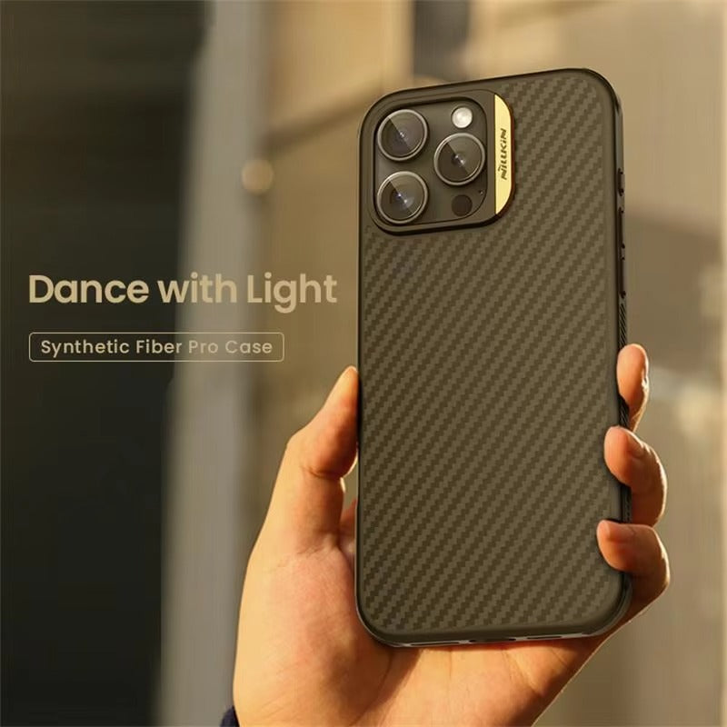 Premium iPhone Case — 600D Kevlar Magnetic Carbon Fiber Cover with Shockproof Full-Coverage PC+TPU Design & MagSafe Wireless Charging Support