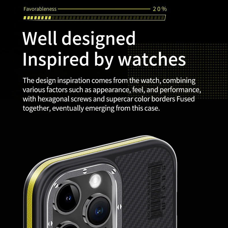 Premium iPhone Case — 600D Kevlar Series Magnetic Cover with Metal Camera Ring, Half-Wrapped Dual-Layer Carbon Fiber Protection & Anti-Fingerprint Design