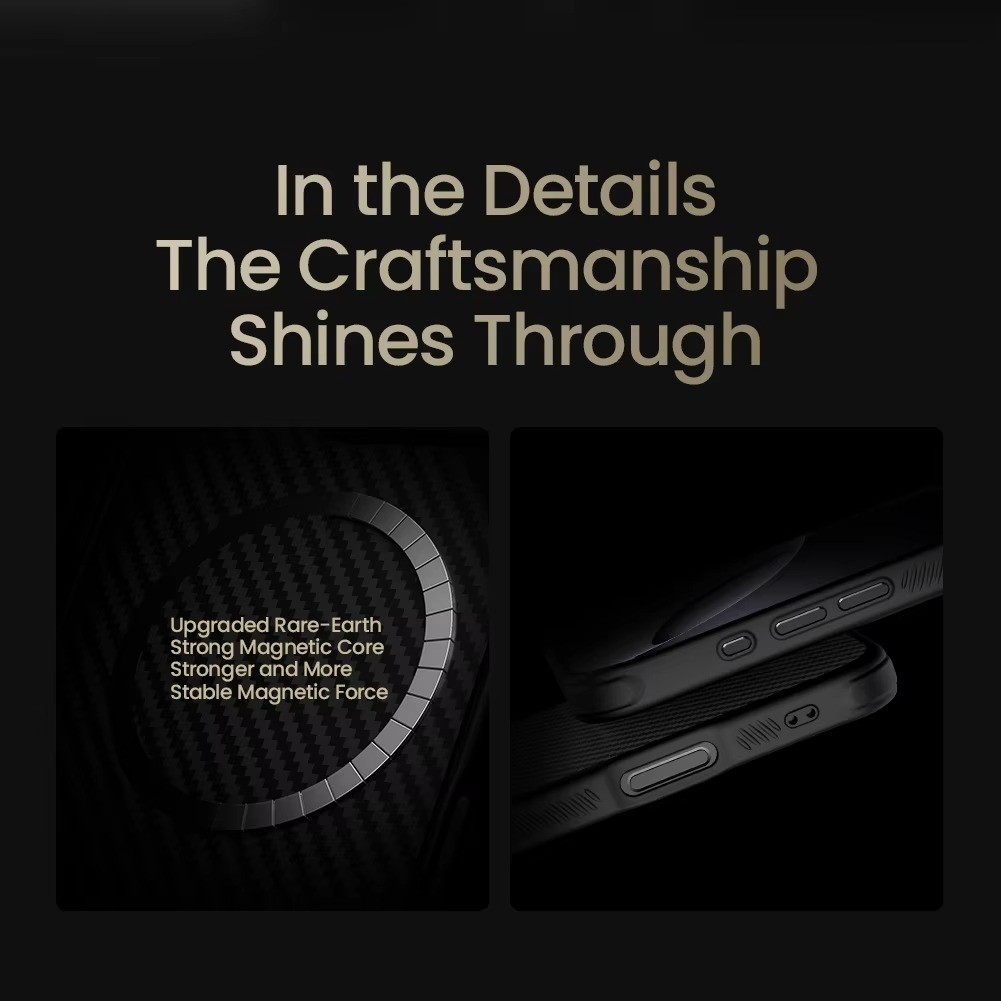 Premium iPhone Case — CarboProp Magnetic TPU+PC Cover with Lens Holder, Shockproof Protective Shell & MagSafe-Compatible Design