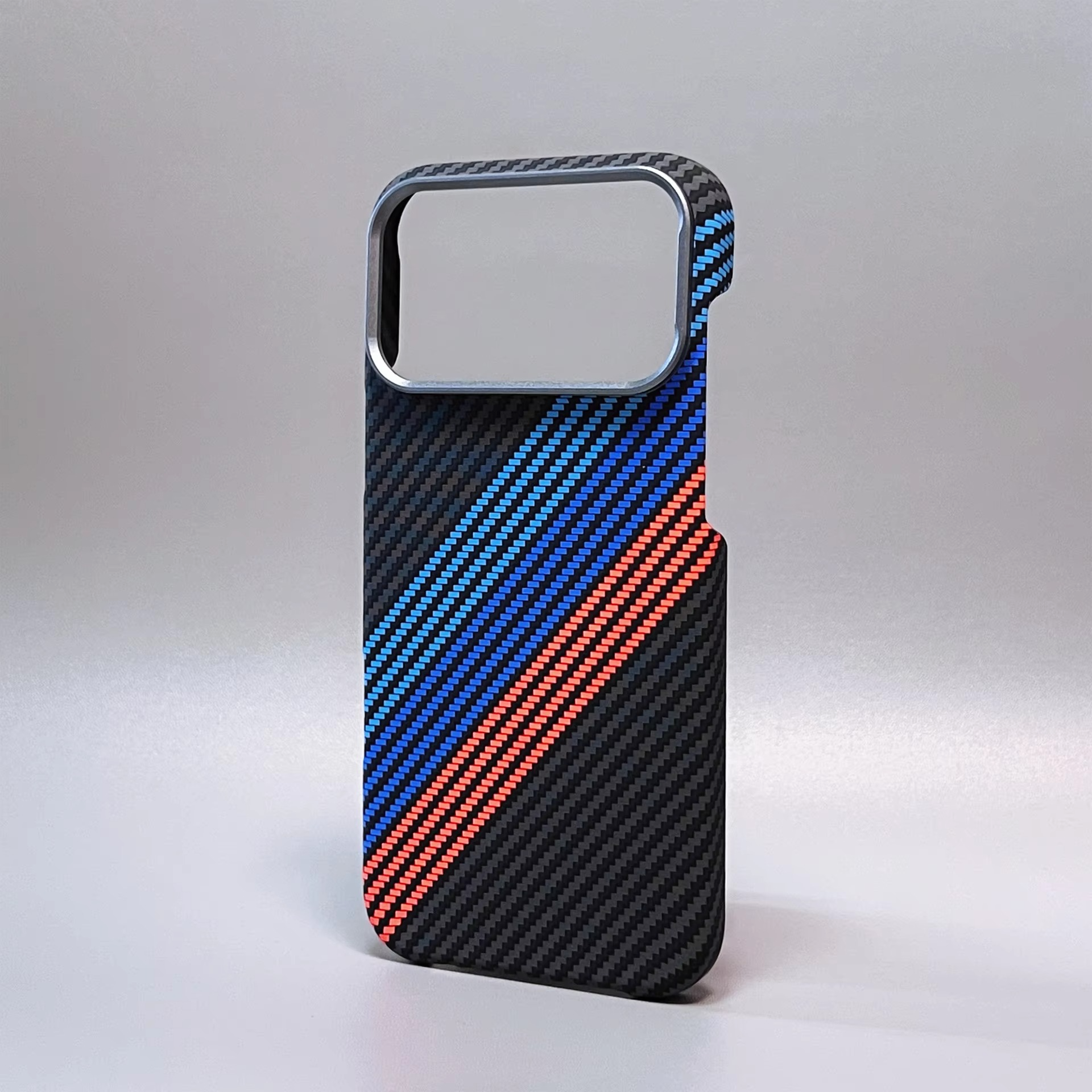 Premium iPhone Case — Carbon Fiber Texture Magnetic Cover with MagSafe Charging Support, Shock-Absorbing PC+TPU Hybrid Half-Wrapped Design