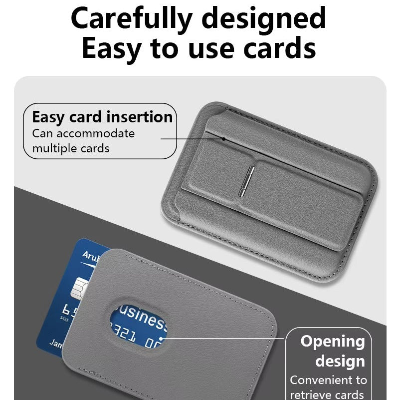 Premium iPhone Case — Card Holder Leather Cover with Camera Lens Protection, Kickstand, Shockproof Plastic + Aluminum Design, Full Protection