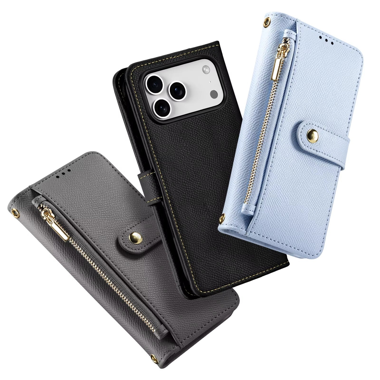 Premium iPhone Case — Cow Leather Detachable Magnetic Wallet Cover with Card Slots, Shockproof Drop Protection, Wireless-Charging Support & Lanyard Option