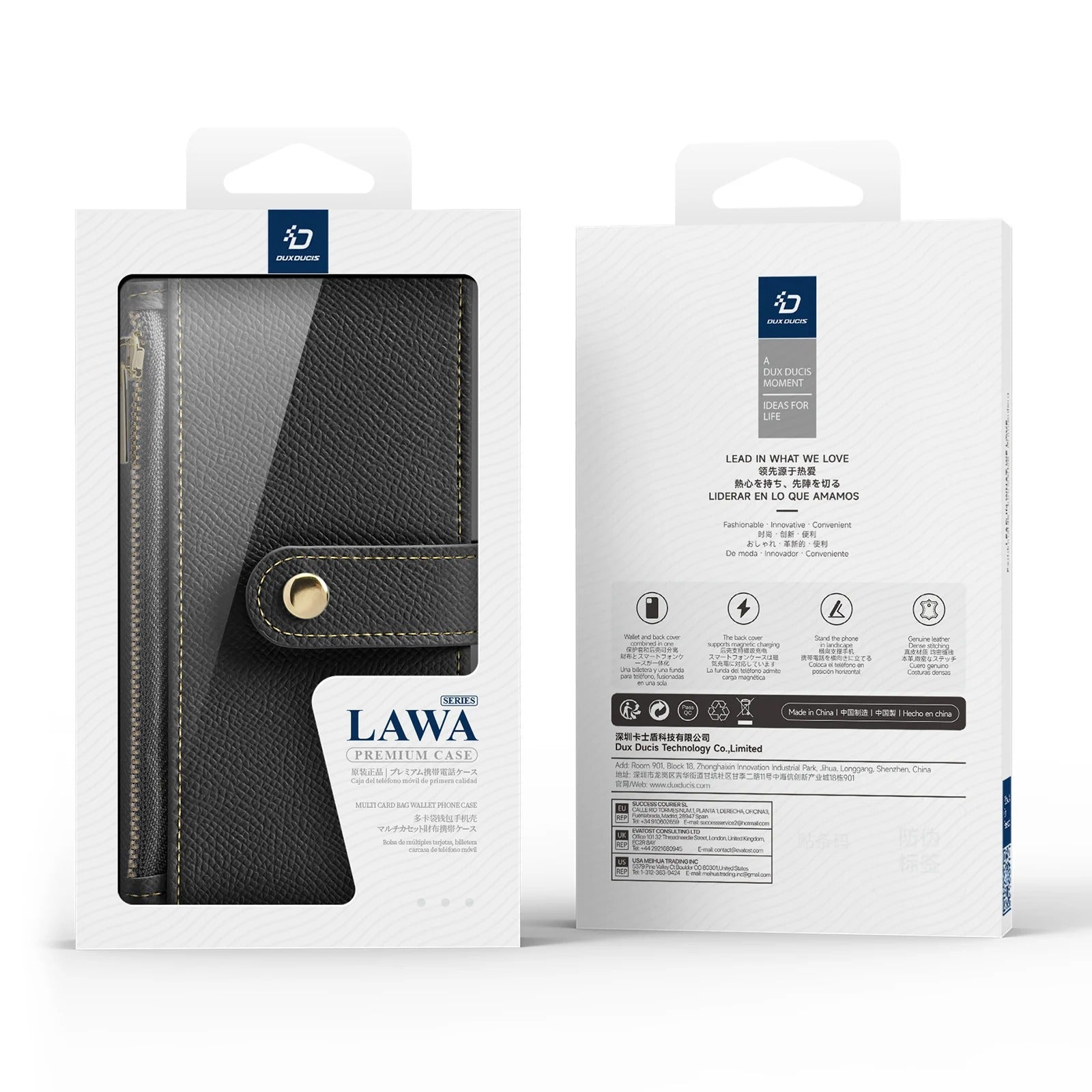 Premium iPhone Case — Cow Leather Detachable Magnetic Wallet Cover with Card Slots, Shockproof Drop Protection, Wireless-Charging Support & Lanyard Option