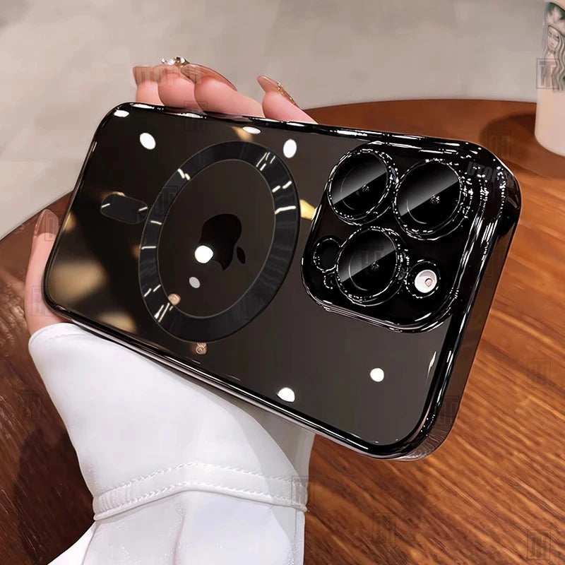 Premium iPhone Case — Desert Gold Clear Magsafe Design, Soft Silicone Cover, Magnetic, Shockproof, Anti-Fingerprint, Anti-Scratch, Dustproof, Lens Protection