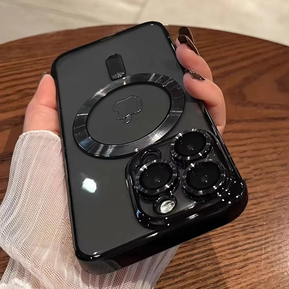 Premium iPhone Case — Desert Gold Clear Magsafe Design, Soft Silicone Cover, Magnetic, Shockproof, Anti-Fingerprint, Anti-Scratch, Dustproof, Lens Protection