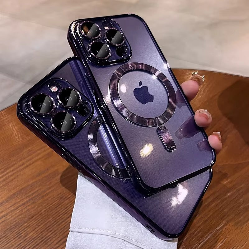 Premium iPhone Case — Desert Gold Clear Magsafe Design, Soft Silicone Cover, Magnetic, Shockproof, Anti-Fingerprint, Anti-Scratch, Dustproof, Lens Protection