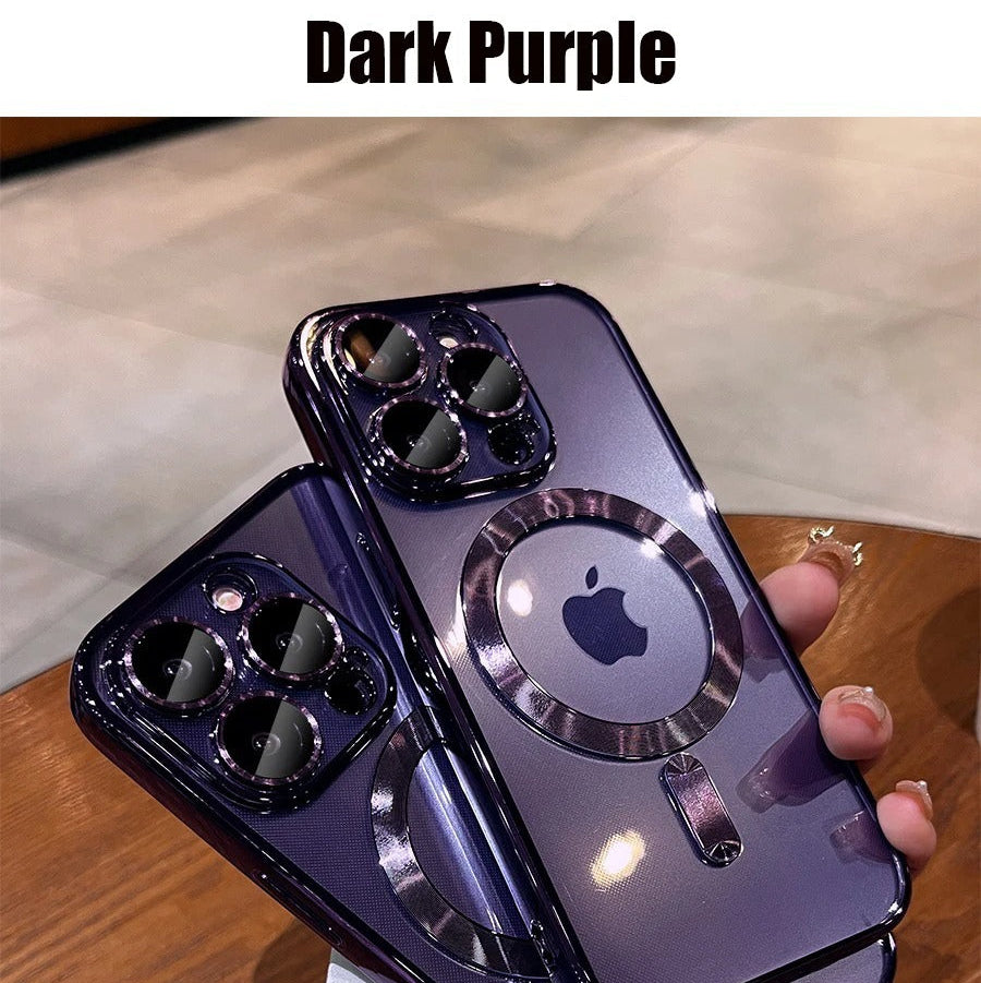 Premium iPhone Case — Desert Gold Clear Magsafe Design, Soft Silicone Cover, Magnetic, Shockproof, Anti-Fingerprint, Anti-Scratch, Dustproof, Lens Protection