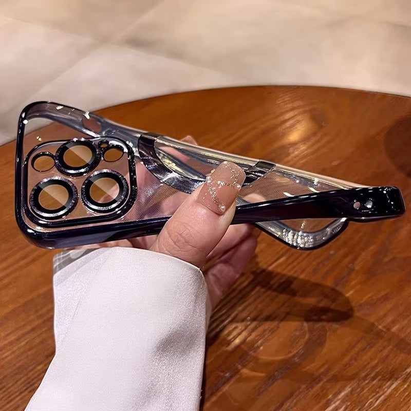 Premium iPhone Case — Desert Gold Clear Magsafe Design, Soft Silicone Cover, Magnetic, Shockproof, Anti-Fingerprint, Anti-Scratch, Dustproof, Lens Protection