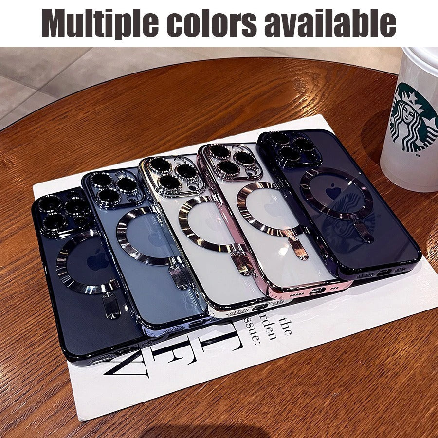 Premium iPhone Case — Desert Gold Clear Magsafe Design, Soft Silicone Cover, Magnetic, Shockproof, Anti-Fingerprint, Anti-Scratch, Dustproof, Lens Protection