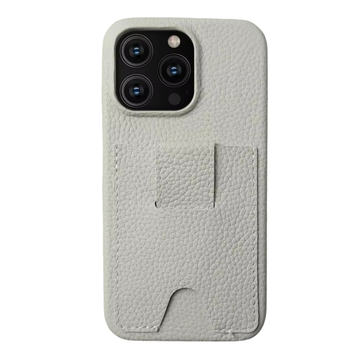 Premium iPhone Case — Genuine Cowhide Leather Cover with Card Holder Slot, Slim Shockproof PC Back and Anti-Fingerprint Non-Slip Design