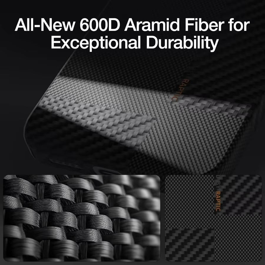 Premium iPhone Case — Kevlar Aramid Fiber MagSafe Cover with Military-Grade Drop Protection, Anti-Fingerprint Anti-Scratch Half-Wrapped Design & Wireless Charging Support