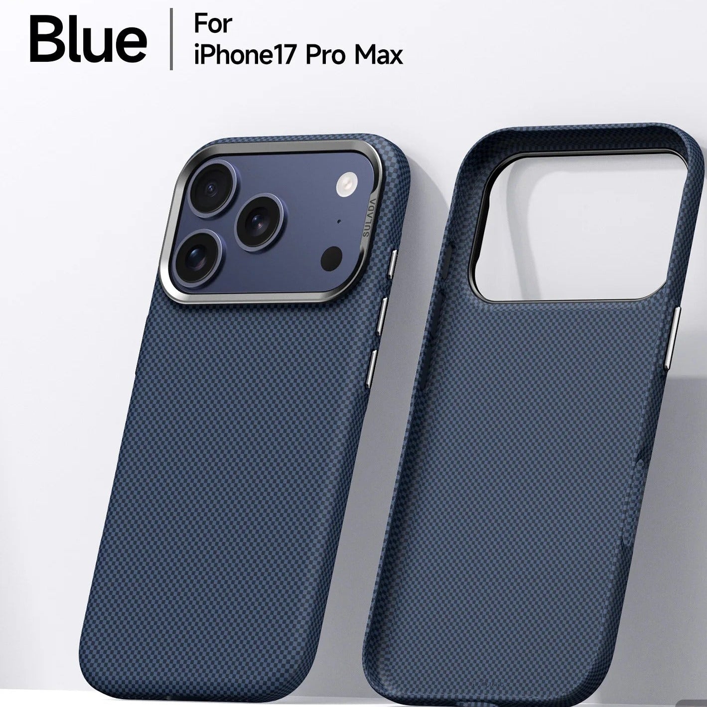 Premium iPhone Case — Kevlar Checkered Magnetic Stand Cover with Carbon Fiber Pattern, MagSafe PC Hard Shell & Raised Scratch-Resistant Lens Protection