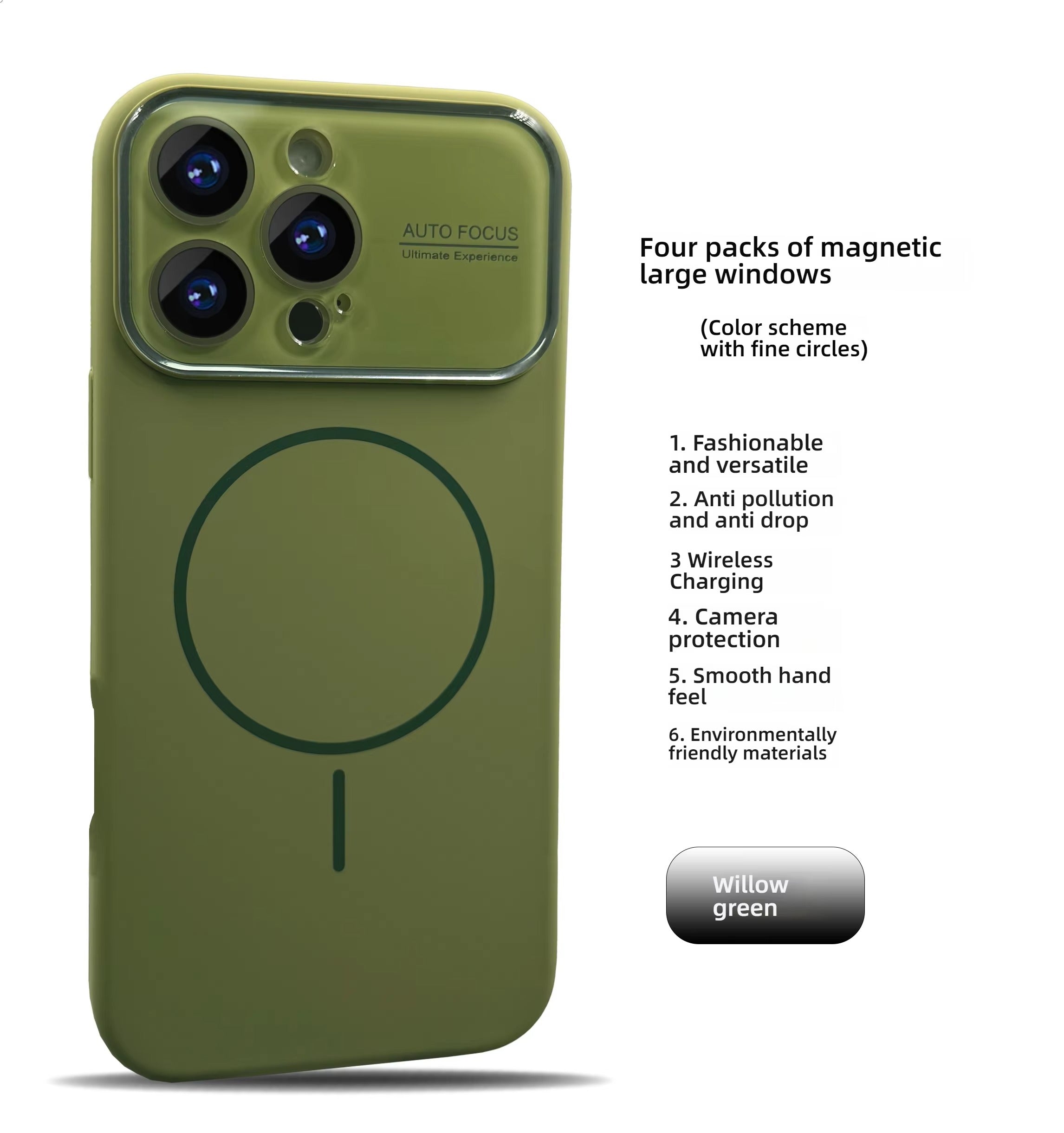 Premium iPhone Case — Liquid Silicone MagSafe Cover with Acrylic Lens Protection, Shockproof Soft-Touch Design & Half-Wrapped Finish