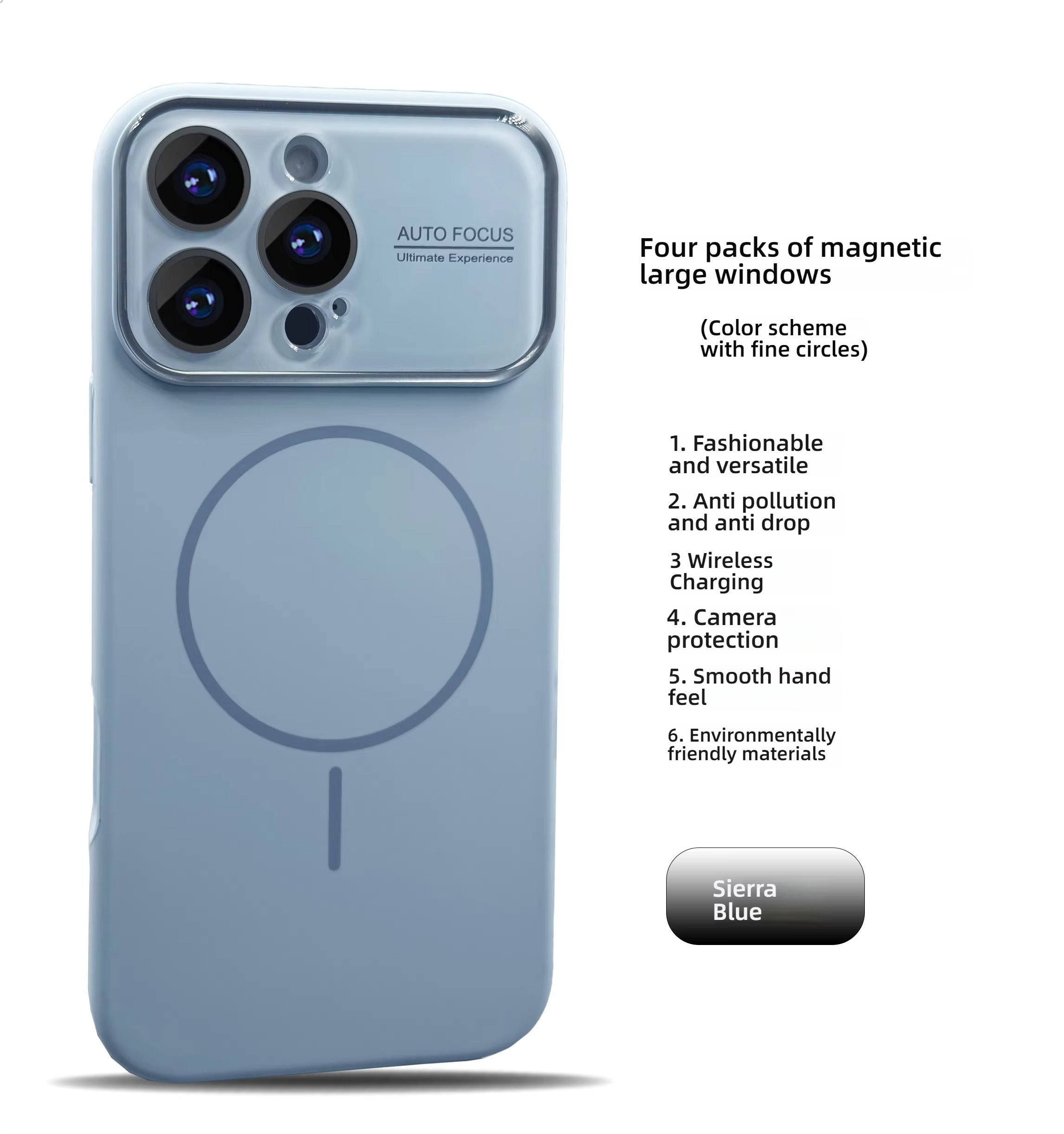 Premium iPhone Case — Liquid Silicone MagSafe Cover with Acrylic Lens Protection, Shockproof Soft-Touch Design & Half-Wrapped Finish