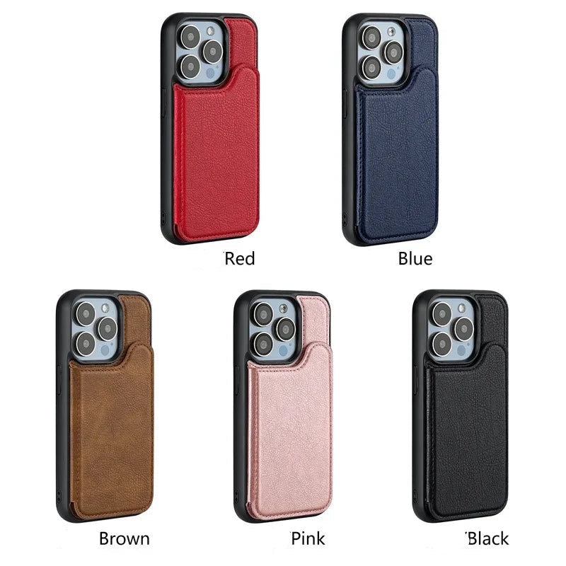 Premium iPhone Case — MagSafe Magnetic Flip Leather Wallet with Card Holder, Protective Shockproof Cover, Anti-Fingerprint, Full Access Design