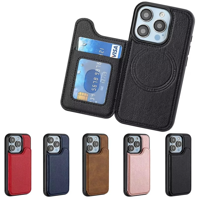 Premium iPhone Case — MagSafe Magnetic Flip Leather Wallet with Card Holder, Protective Shockproof Cover, Anti-Fingerprint, Full Access Design