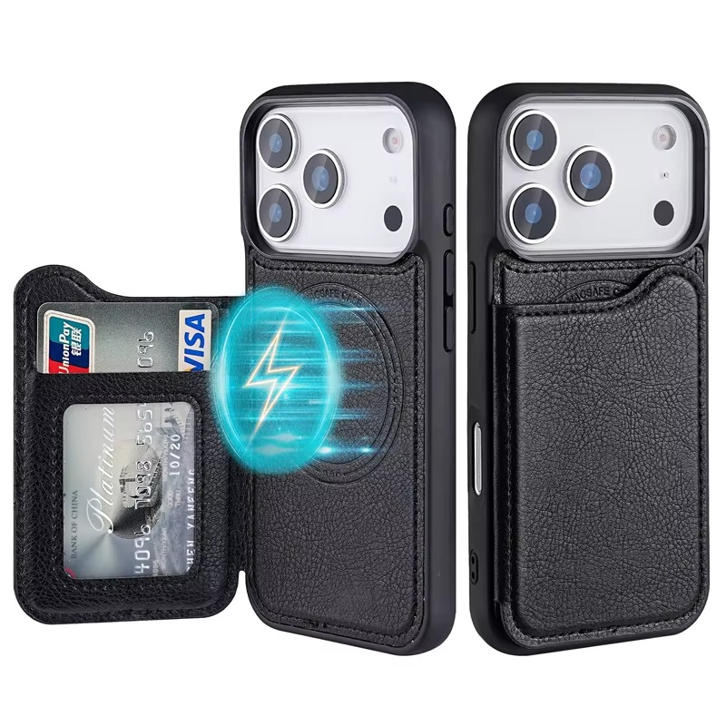 Premium iPhone Case — MagSafe Magnetic Flip Leather Wallet with Card Holder, Protective Shockproof Cover, Anti-Fingerprint, Full Access Design