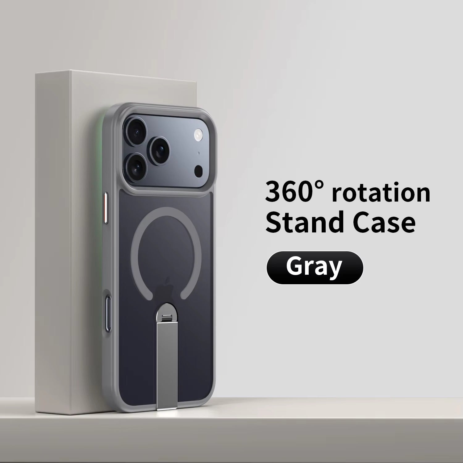 Premium iPhone Case — MagSafe Magnetic PC+TPU Cover with 360° Rotating Stand, Anti-Fingerprint Design and Durable Shock-Resistant Protection