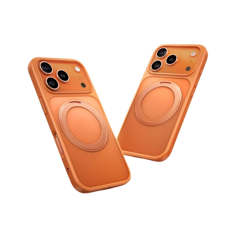 Premium iPhone Case — MagSafe Shockproof TPU Cover with 360° Rotating Stand, Camera Protection, Touch Button Design and Anti-Fingerprint Dustproof Finish