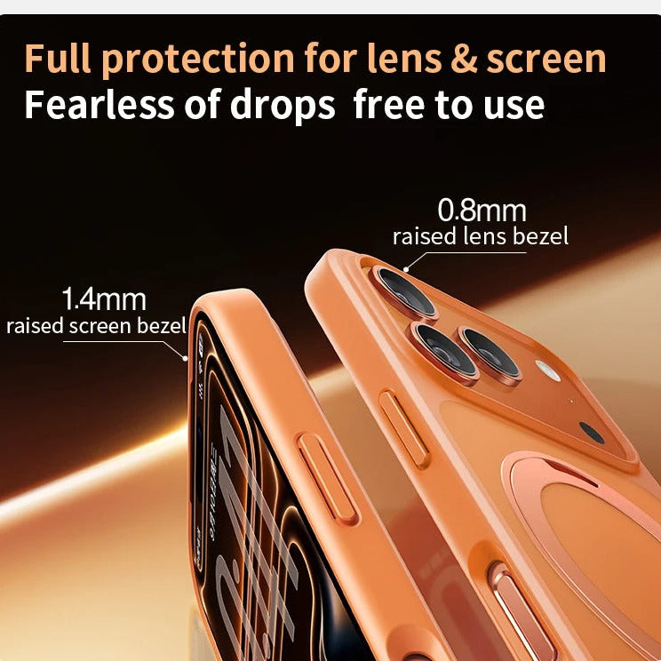 Premium iPhone Case — MagSafe Shockproof TPU Cover with 360° Rotating Stand, Camera Protection, Touch Button Design and Anti-Fingerprint Dustproof Finish