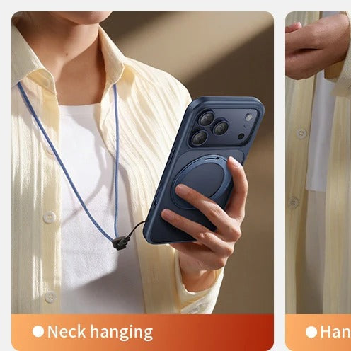 Premium iPhone Case — MagSafe Shockproof TPU Cover with 360° Rotating Stand, Camera Protection, Touch Button Design and Anti-Fingerprint Dustproof Finish