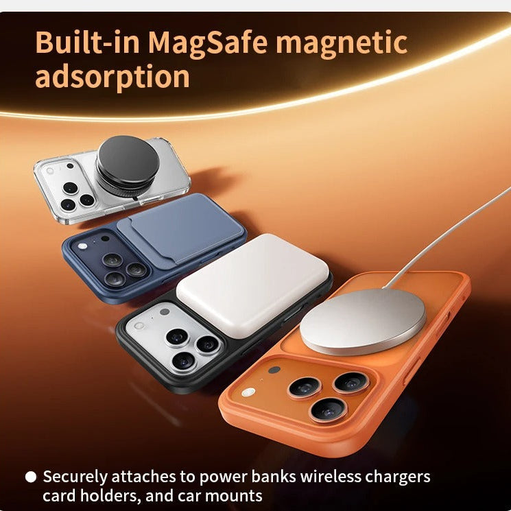 Premium iPhone Case — MagSafe Shockproof TPU Cover with 360° Rotating Stand, Camera Protection, Touch Button Design and Anti-Fingerprint Dustproof Finish