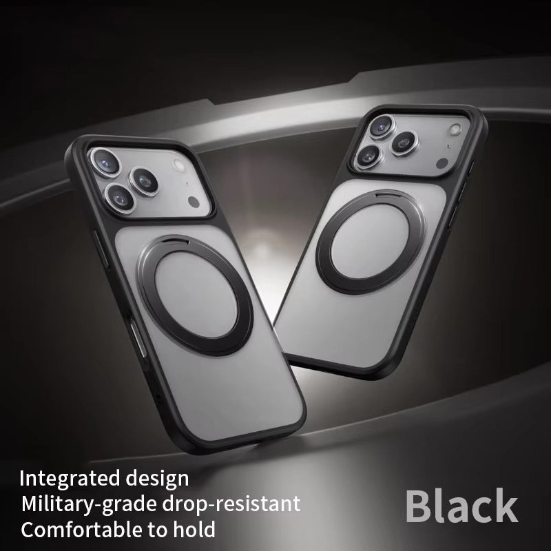 Premium iPhone Case — MagSafe Shockproof TPU Cover with 360° Rotating Stand, Camera Protection, Touch Button Design and Anti-Fingerprint Dustproof Finish