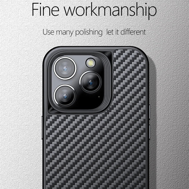 Premium iPhone Case — Magnetic Kevlar Aramid Fiber Cover with Anti-Drop Heavy-Duty Protection, Anti-Fingerprint Non-Slip Design & MagSafe Compatibility