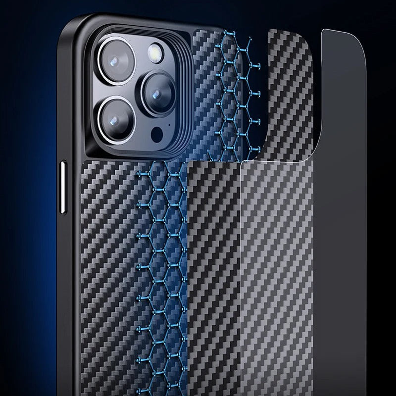 Premium iPhone Case — Magnetic Kevlar Aramid Fiber Cover with Anti-Drop Heavy-Duty Protection, Anti-Fingerprint Non-Slip Design & MagSafe Compatibility