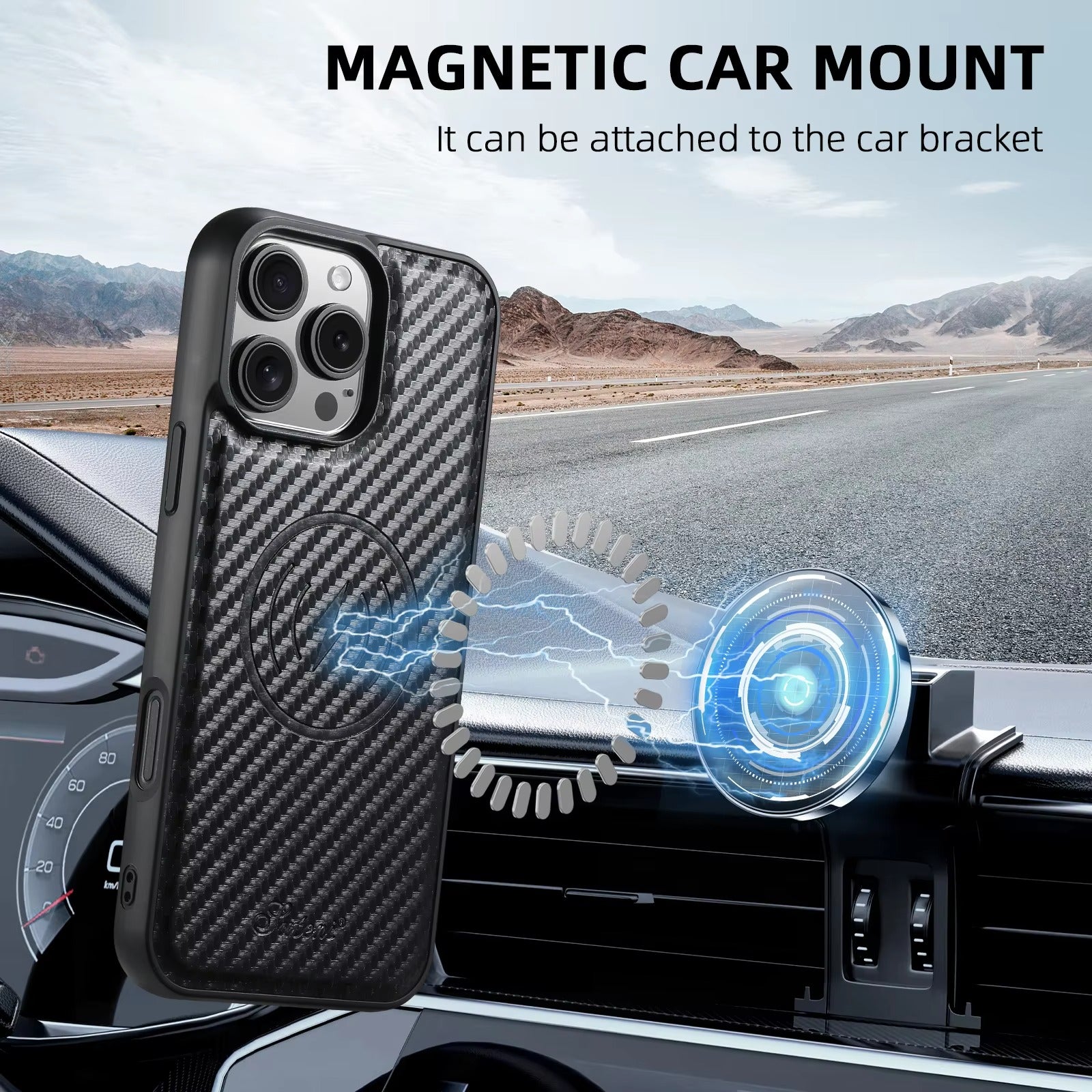 Premium iPhone Case — Magnetic PU Leather Wallet with Card Slot, Wireless Charging Compatible, Anti-Fingerprint Storage Compartment, Plain Design