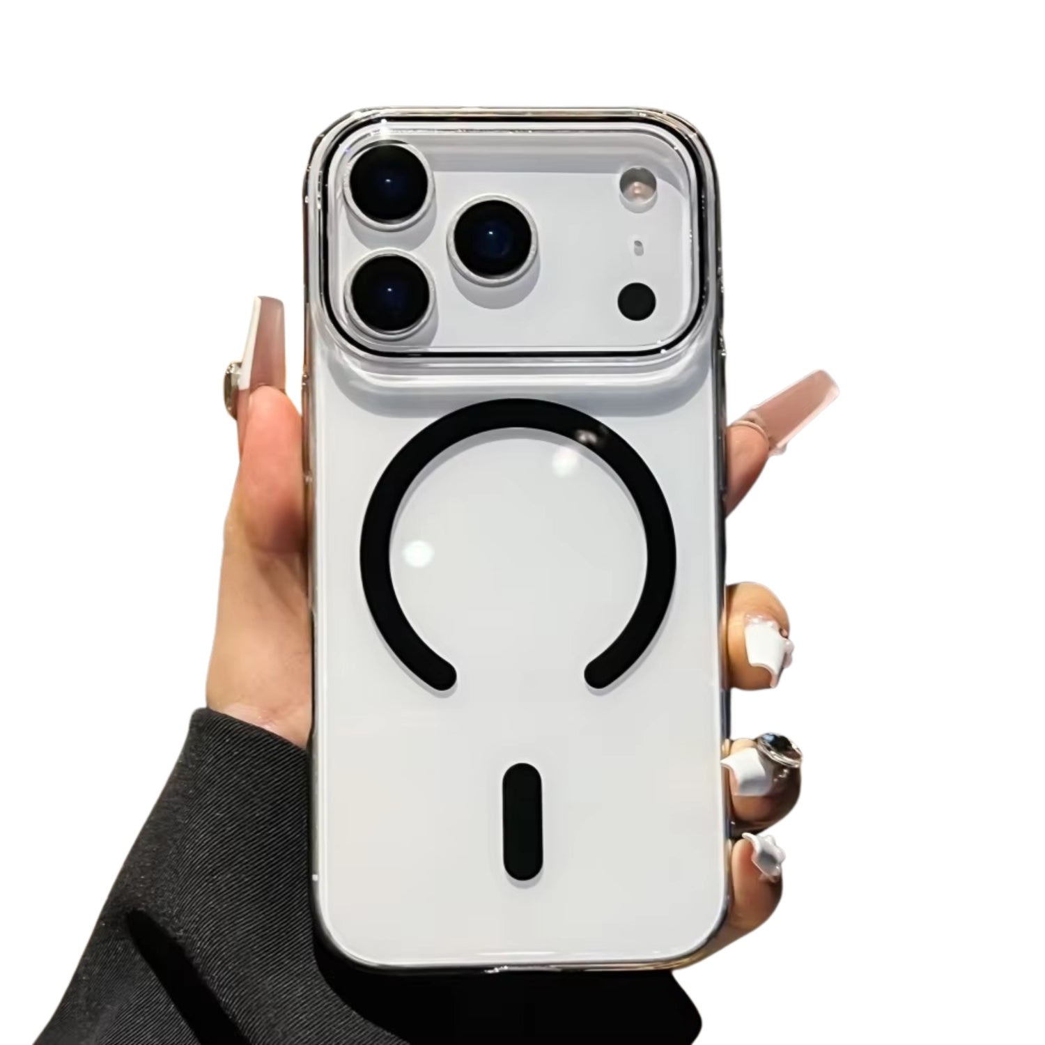 Premium iPhone Case — Magnetic Transparent Hard PC Slim Cover with Shockproof Protection and MagSafe Wireless-Charging Safe Design