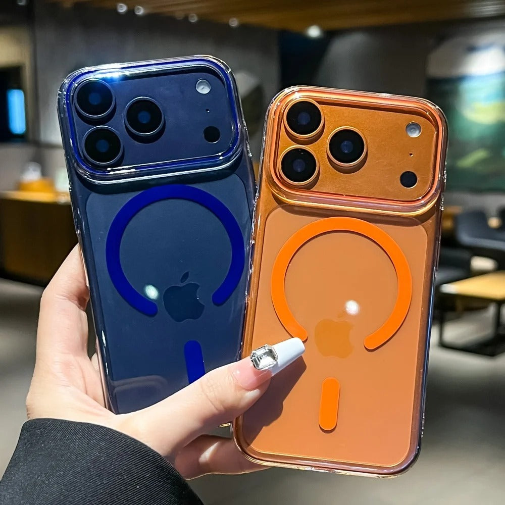 Premium iPhone Case — Magnetic Transparent Hard PC Slim Cover with Shockproof Protection and MagSafe Wireless-Charging Safe Design
