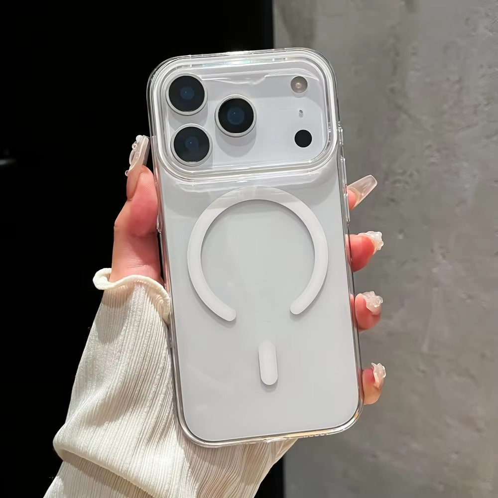 Premium iPhone Case — Magnetic Transparent Hard PC Slim Cover with Shockproof Protection and MagSafe Wireless-Charging Safe Design