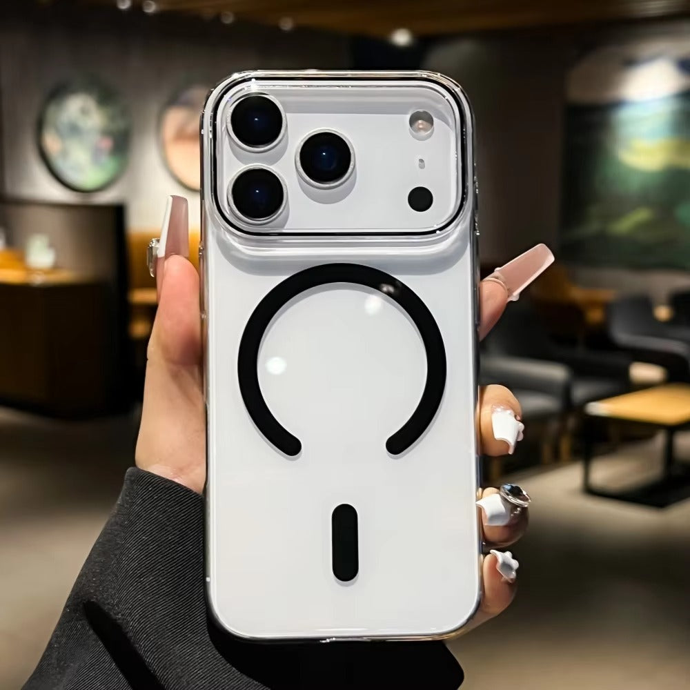 Premium iPhone Case — Magnetic Transparent Hard PC Slim Cover with Shockproof Protection and MagSafe Wireless-Charging Safe Design