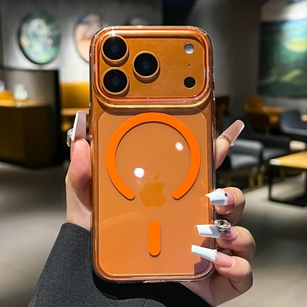 Premium iPhone Case — Magnetic Transparent Hard PC Slim Cover with Shockproof Protection and MagSafe Wireless-Charging Safe Design