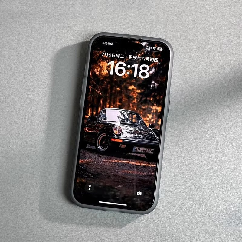 Premium iPhone Case — Matte Carbon Fiber Magnetic Cover with Shockproof Airbag Corners, Anti-Fingerprint Anti-Scratch Hybrid Protection & Metal Camera Frame